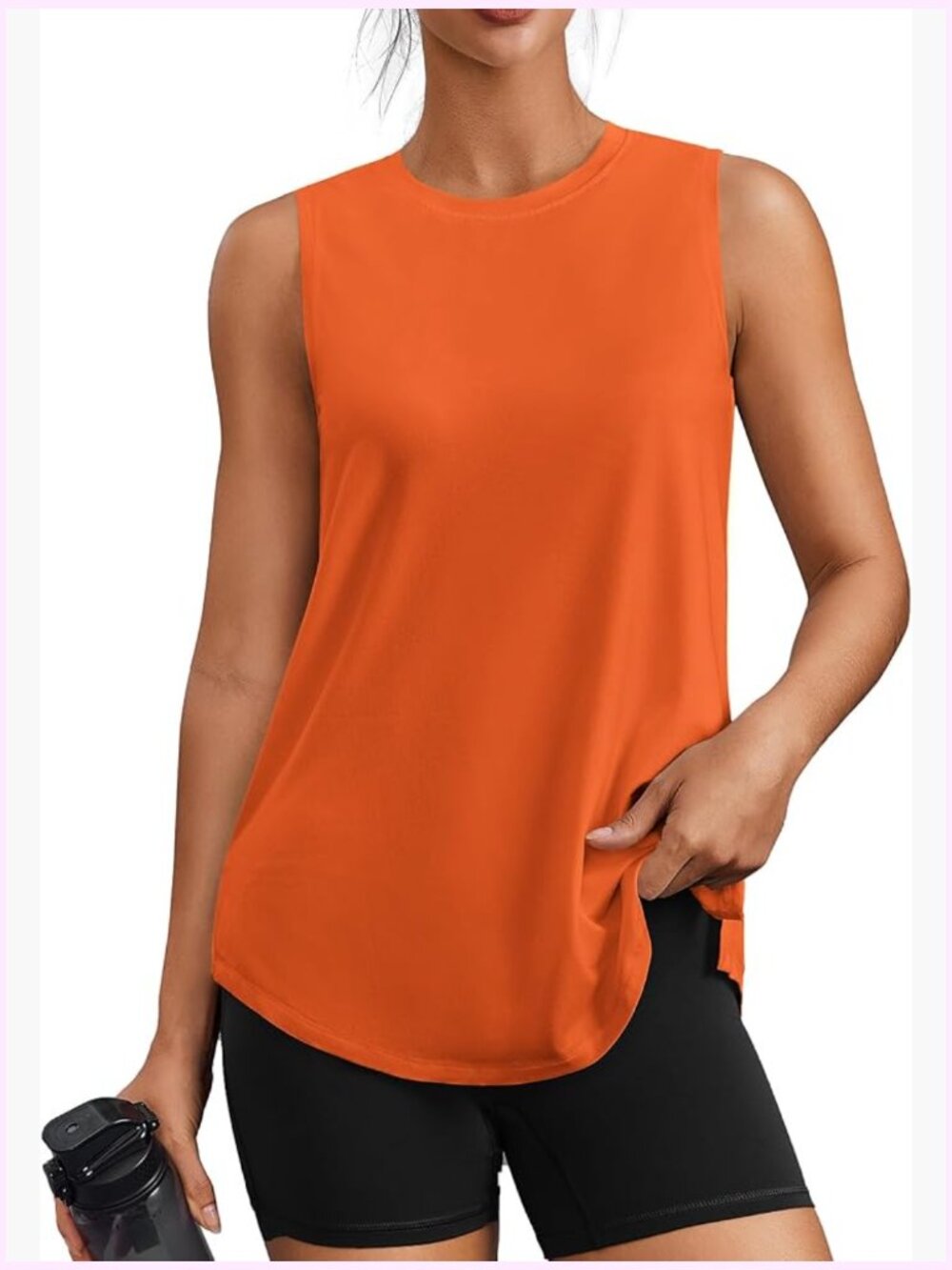 Workout Tank Tops Women Sleeveless UPF 50+ Running Side Slits Loose Fit